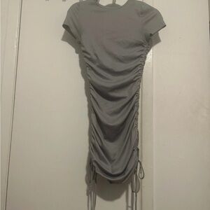 Gray Ruched Bodycon Dress